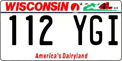 WI license plate 112YGI
