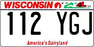 WI license plate 112YGJ