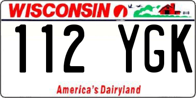WI license plate 112YGK