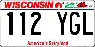 WI license plate 112YGL