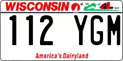 WI license plate 112YGM