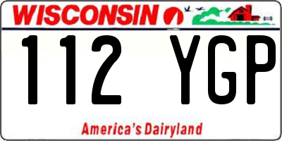 WI license plate 112YGP