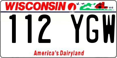 WI license plate 112YGW