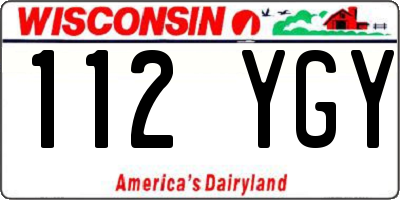 WI license plate 112YGY