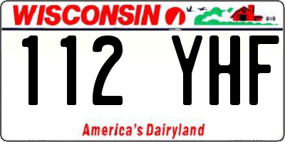 WI license plate 112YHF