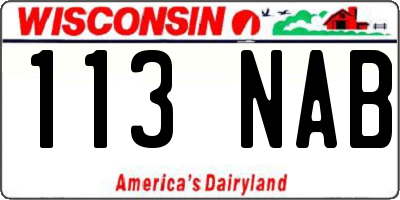 WI license plate 113NAB