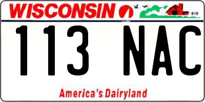 WI license plate 113NAC