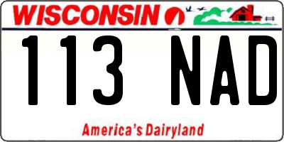 WI license plate 113NAD