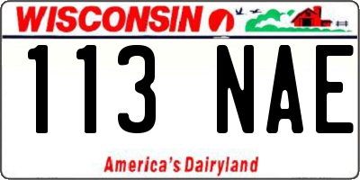 WI license plate 113NAE