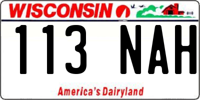 WI license plate 113NAH