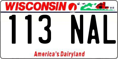 WI license plate 113NAL