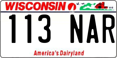 WI license plate 113NAR