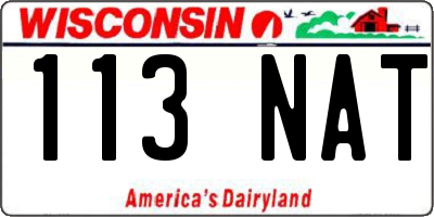 WI license plate 113NAT