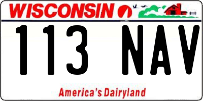 WI license plate 113NAV