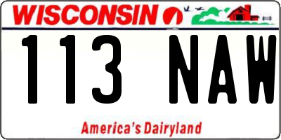 WI license plate 113NAW