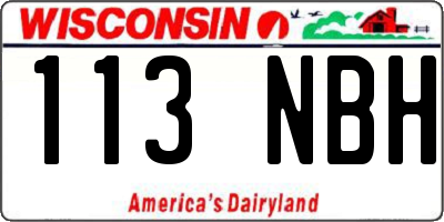 WI license plate 113NBH