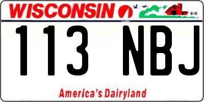 WI license plate 113NBJ