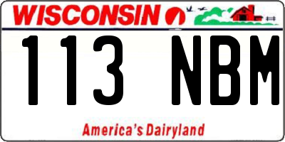 WI license plate 113NBM