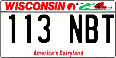 WI license plate 113NBT