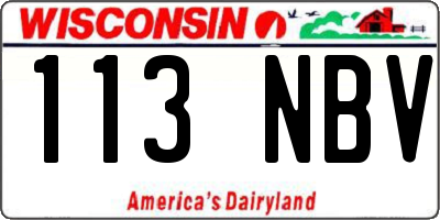 WI license plate 113NBV