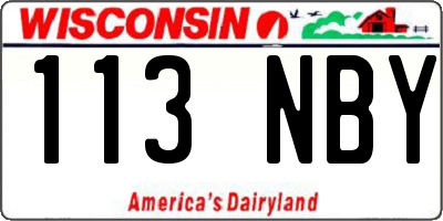 WI license plate 113NBY