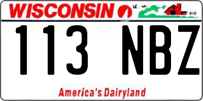WI license plate 113NBZ
