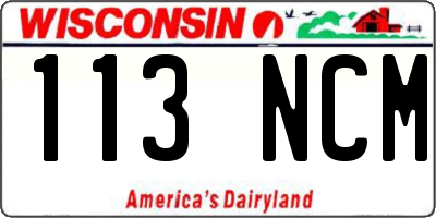 WI license plate 113NCM