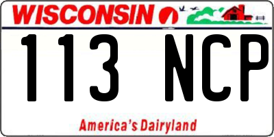 WI license plate 113NCP