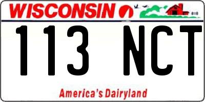 WI license plate 113NCT