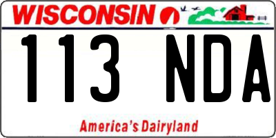 WI license plate 113NDA