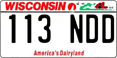 WI license plate 113NDD