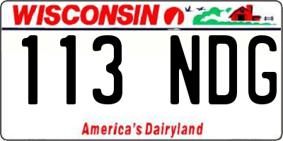 WI license plate 113NDG