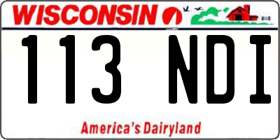 WI license plate 113NDI