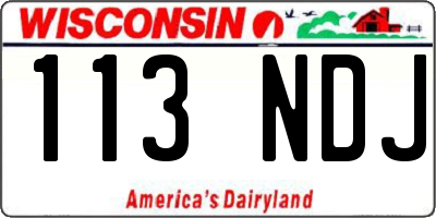 WI license plate 113NDJ