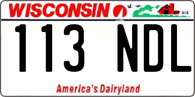 WI license plate 113NDL