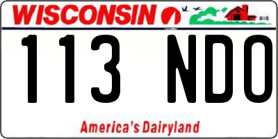 WI license plate 113NDO