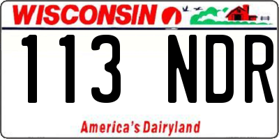 WI license plate 113NDR