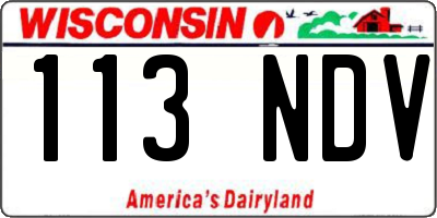 WI license plate 113NDV