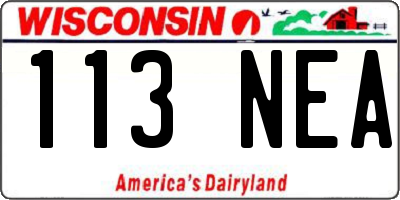 WI license plate 113NEA