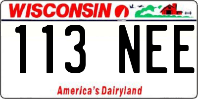 WI license plate 113NEE
