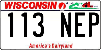 WI license plate 113NEP