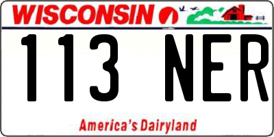 WI license plate 113NER
