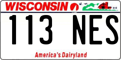 WI license plate 113NES