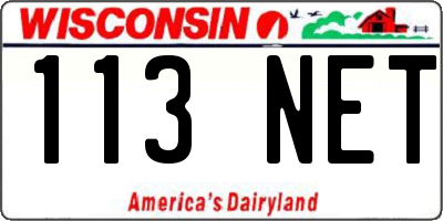 WI license plate 113NET