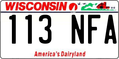 WI license plate 113NFA