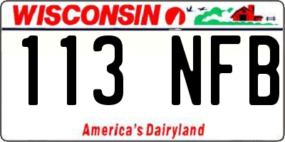 WI license plate 113NFB