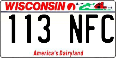WI license plate 113NFC