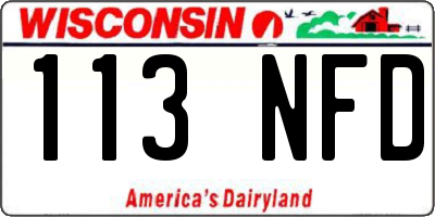 WI license plate 113NFD