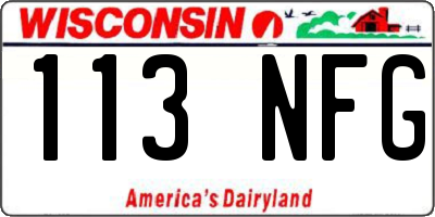 WI license plate 113NFG