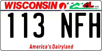 WI license plate 113NFH